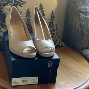 Naturalizer Tan Peep Toe Heels with Stiletto